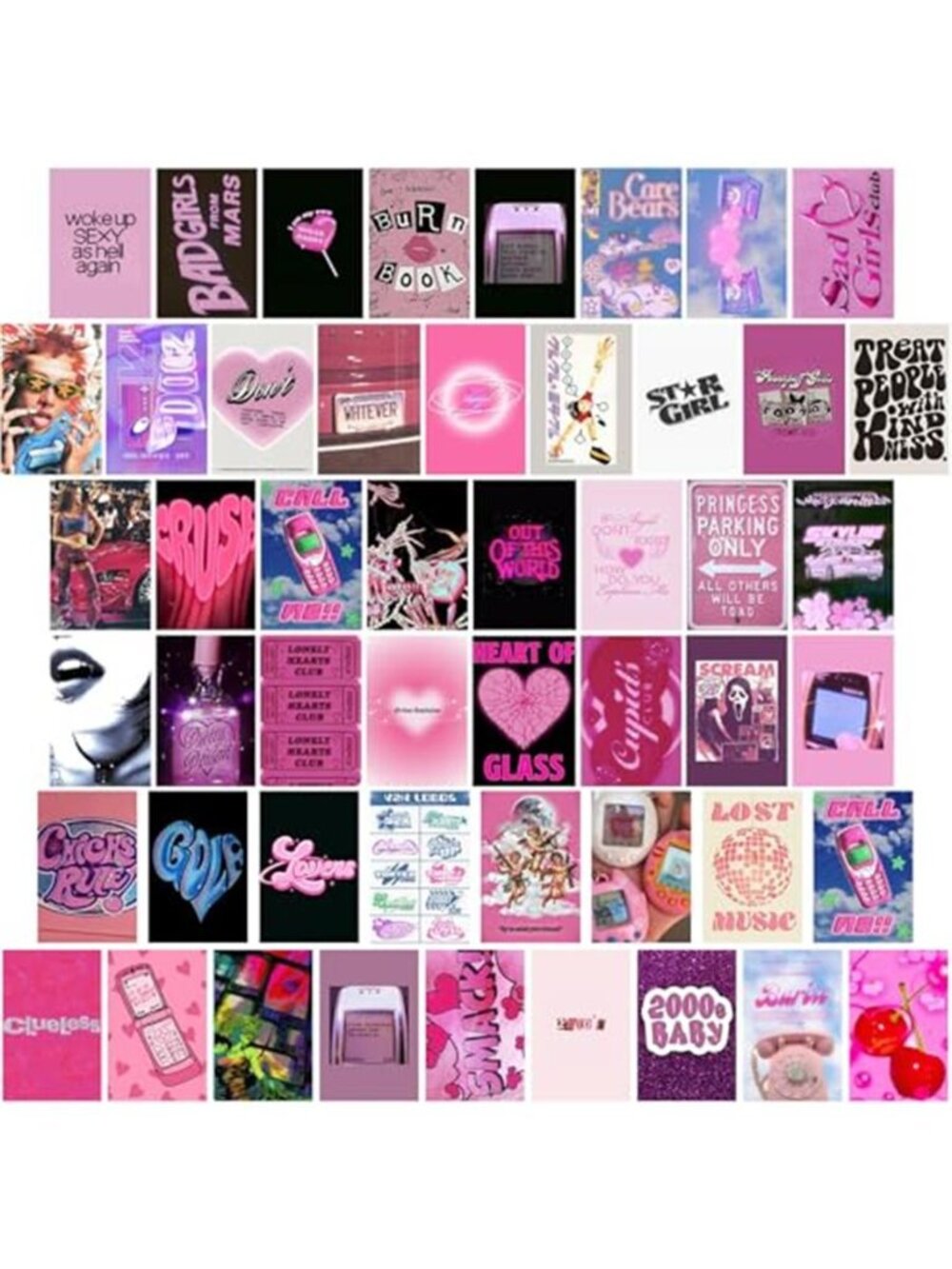 50pcs Mcbling Wall Collage Kit, Trendy Y2K Posters Cute Anime Art